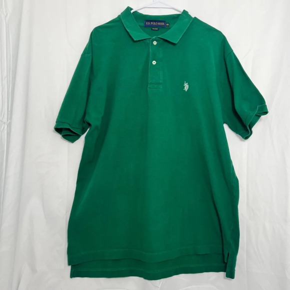 Men's U.S. Polo Assn. Polo Shirt XL Green White‎ Horse Preppy - Picture 1 of 7